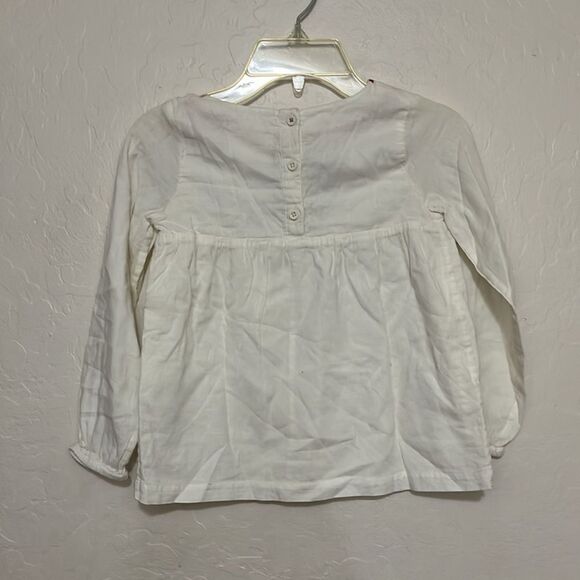 Boden Girls White Embroidered Floral Boho Feminine Top Summer Spring - Picture 2 of 8